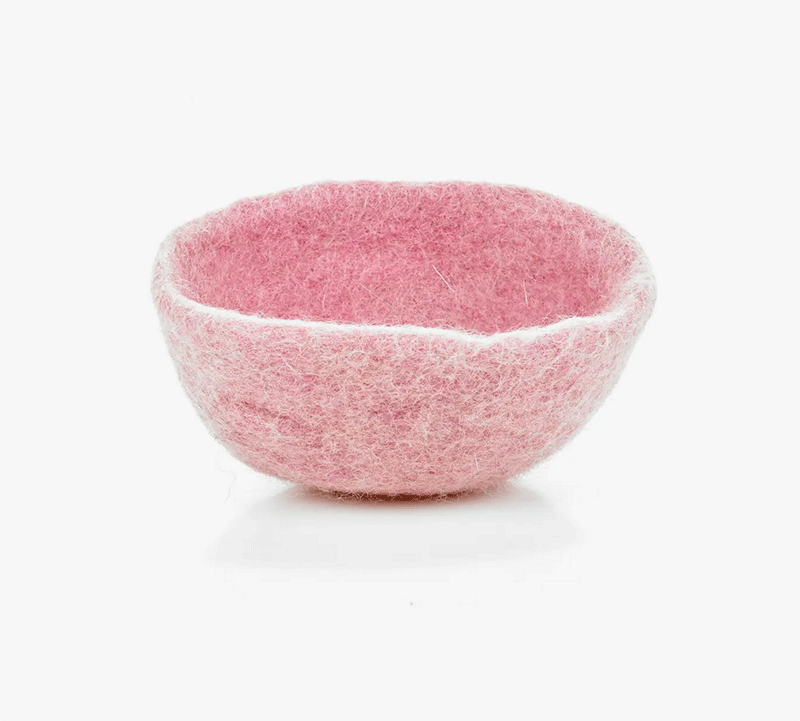 Ciotola colorata in feltro di lana - Rosa