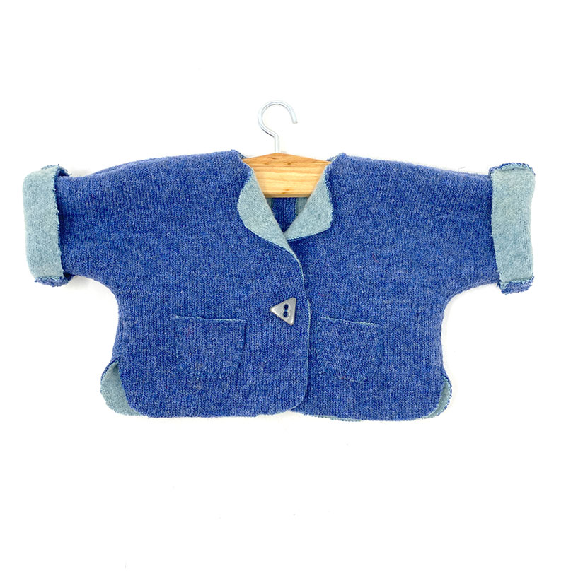 Giacca in lana blu - per bambole