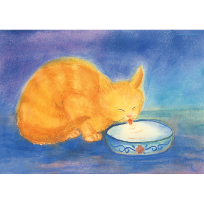 Cartolina: Gatto rosso