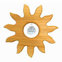 Acchiappasole in legno con cristallo - Sole 