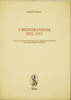 I memorandum del 1917. Dalla guerra mondiale alla triarticolazione dell'organismo sociale
