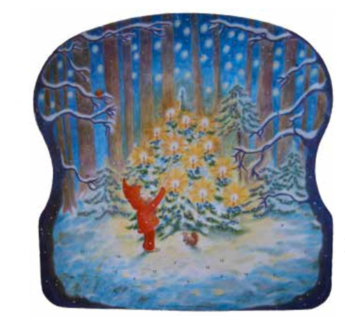 Calendario dell'Avvento Grande - Natale nella foresta (senza finestrelle, con animali che spuntano)