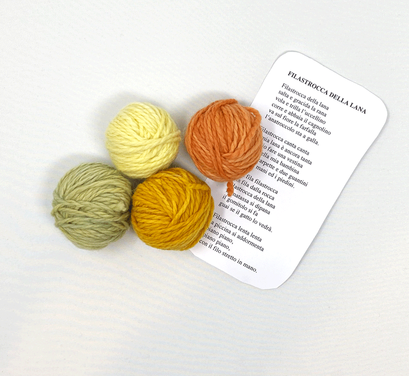 Gomitoli di pura lana per lavoretti 4 colori - Sole