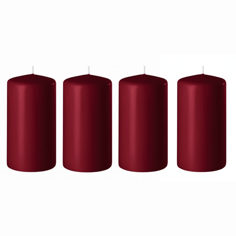 Candele rosso scuro bordeaux (100x48) - 4 candele