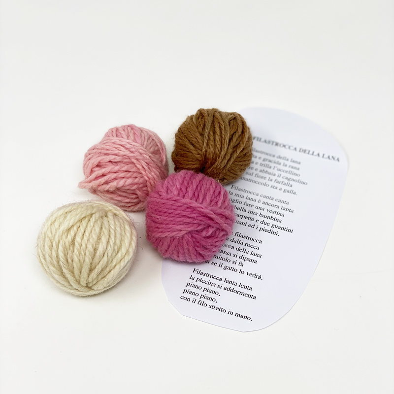 Gomitoli di pura lana per lavoretti 4 colori - Morbidello