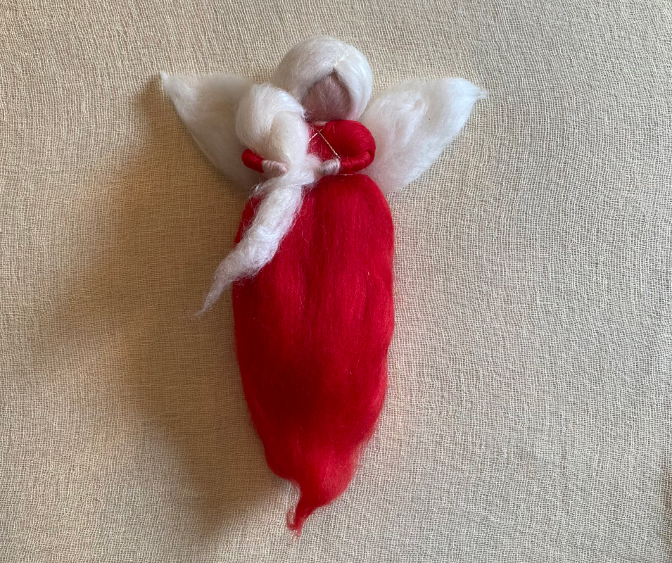 Angelo dell'avvento Rosso in lana cardata filata -  Edizione limitata