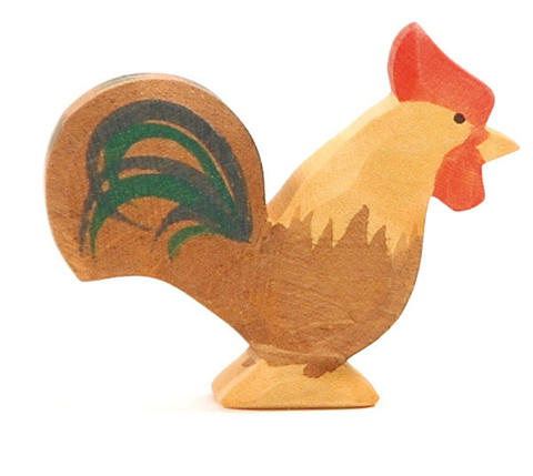 Gallo marrone in legno