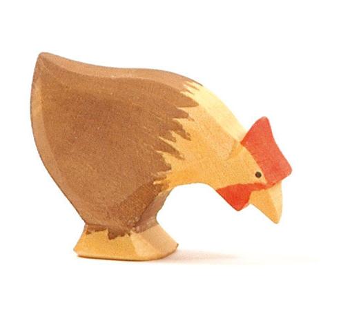 Gallina che becca -  in legno