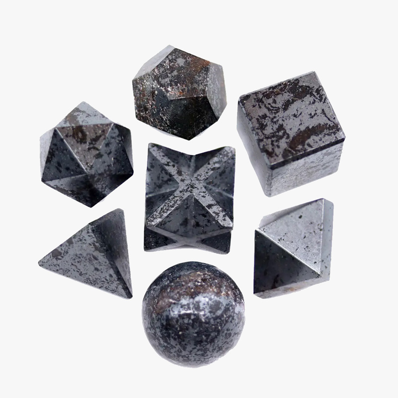 Pietre geometriche sacre. Solidi platonici, Sfera e Merkaba - Ematite