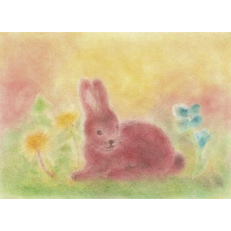 Cartolina: Coniglietto di Pasqua nel prato