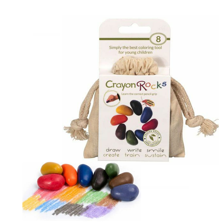 Pastelli a cera per bambini a sassolino - 8 colori