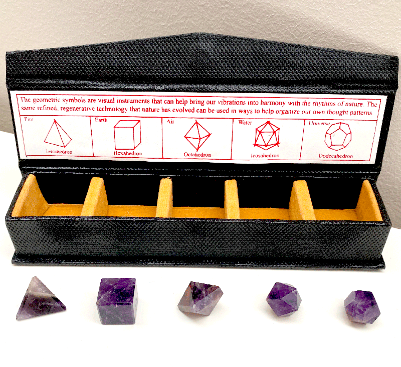 Solidi platonici con scatola - Ametista