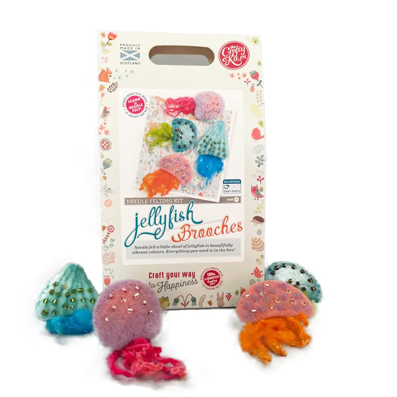 Kit per realizzare meduse colorate in lana cardata  -   - Shop