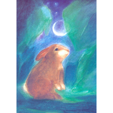 Cartolina: Il leprotto e la luna