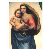 Stampa media 48x34cm - Madonna Sistina (dettaglio primo piano)