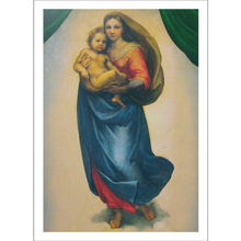 Stampa media 48x34cm - Madonna Sistina (dettaglio figura intera)