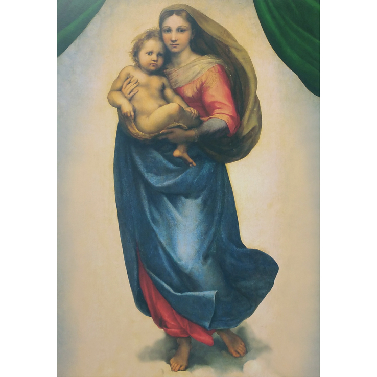 Stampa piccola 33x24cm - Madonna Sistina (dettaglio figura intera)