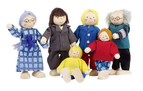 Famigliola di città per la casa delle bambole - 6 personaggi
