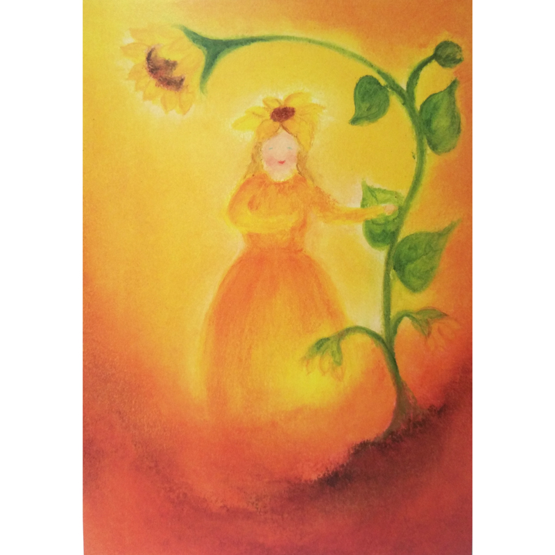 Cartolina: Bambina Girasole