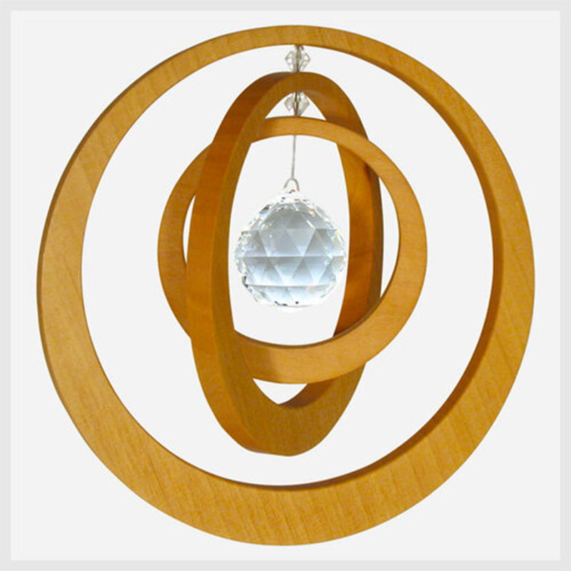 Acchiappasole in legno con cristallo - cerchi concentrici -   -  - Shop