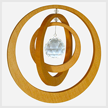 Acchiappasole in legno con cristallo - Cerchi concentrici
