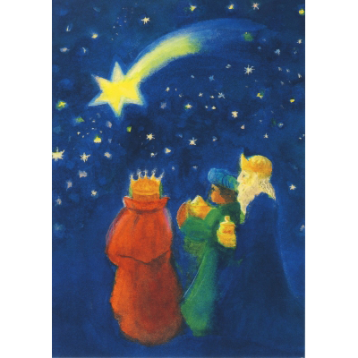 Cartolina: La stella cometa e i tre Re magi 