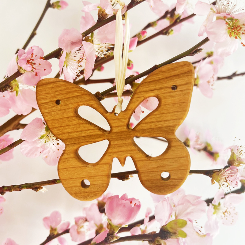 Decorazione da appendere in legno - Farfalla - Decorazioni Albero Natale -   -  - Shop