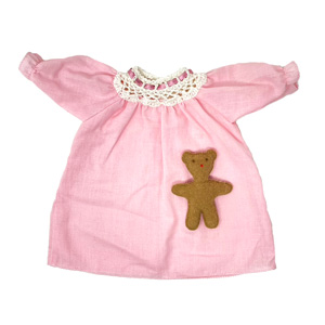 Camicia da notte rosa per bambole - con orsetto