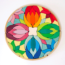 Costruzioni colorate grandi 73 pezzi per un Mandala floreale