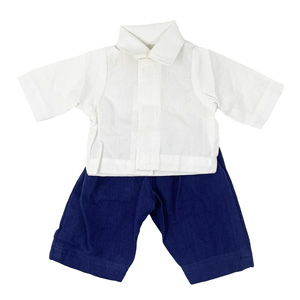 Pantaloni blu e camicia bianca - per bambole