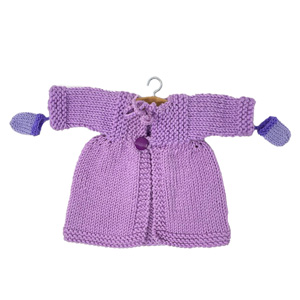 Cappotto lilla con muffole viola - per bambole