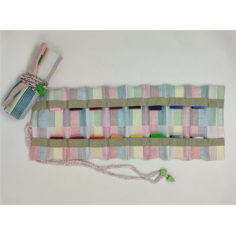 Pastelli a cera a mattoncino 16 colori Stockmar con astuccio in tela - Righe 
