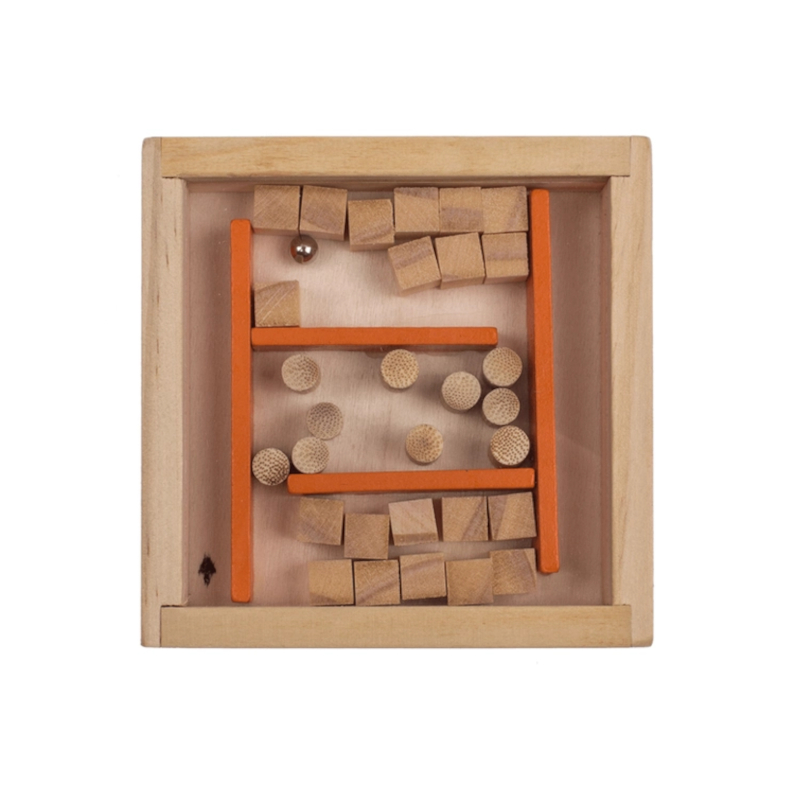 Gioco di abilità - Labirinto arancione in legno 