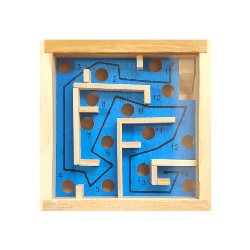 Gioco di abilità - Labirinto blu a percorso in legno 