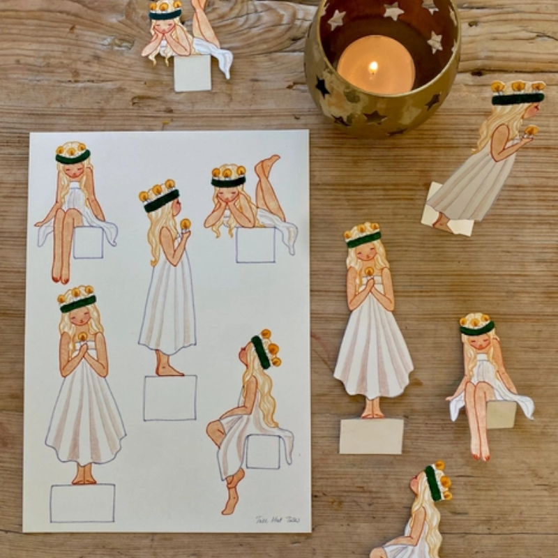 Santa Lucia bambine - da ritagliare 
