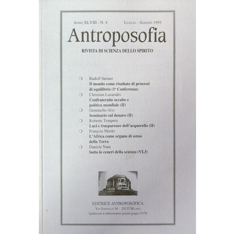 Antroposofia - Rivista di scienza dello spirito - Luglio Agosto 1993