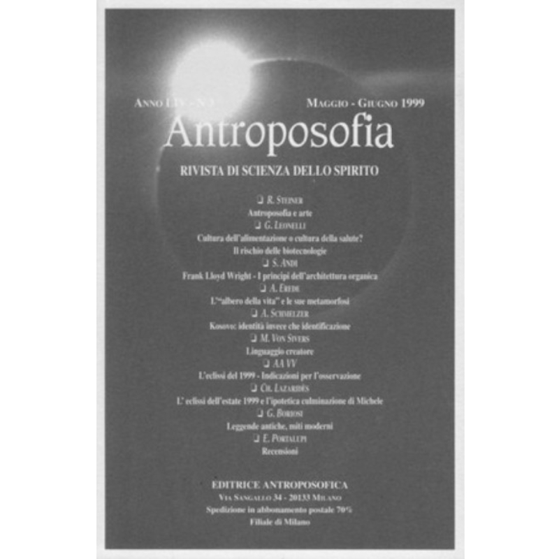 Antroposofia - Rivista di scienza dello spirito - Maggio Giugno 1999 - Libro usato 