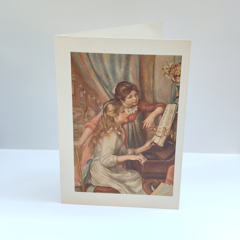Biglietto piccolo: Due ragazze al piano (17x12 cm)