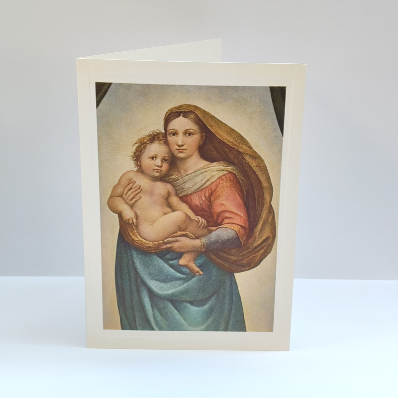 Biglietto piccolo: Madonna Sistina dettaglio primo piano (17x12 cm)