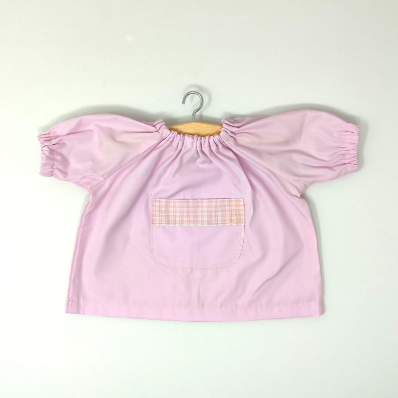 Grembiule per bambole per scuola e asilo - rosa 