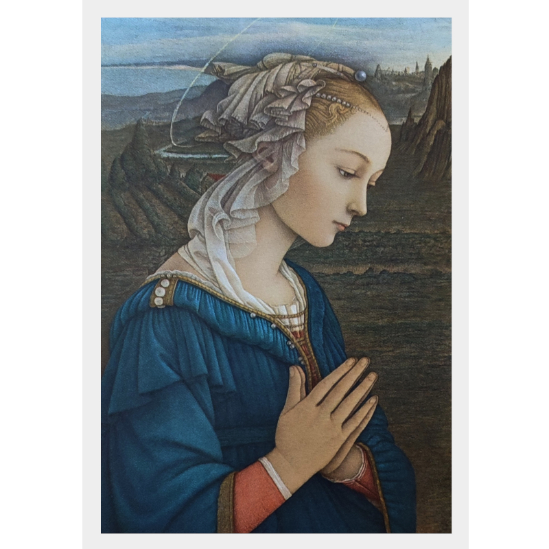 Cartolina: Adorazione di Filippo Lippi (primo piano)