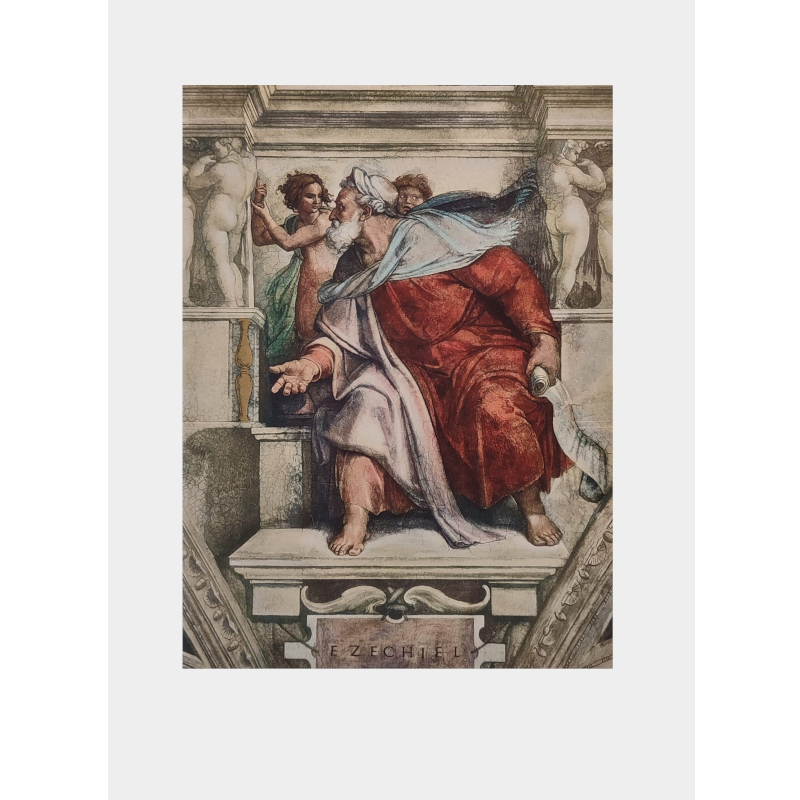 Stampa piccola (31x23cm) - Cappella Sistina dettaglio Profeta Ezechiel