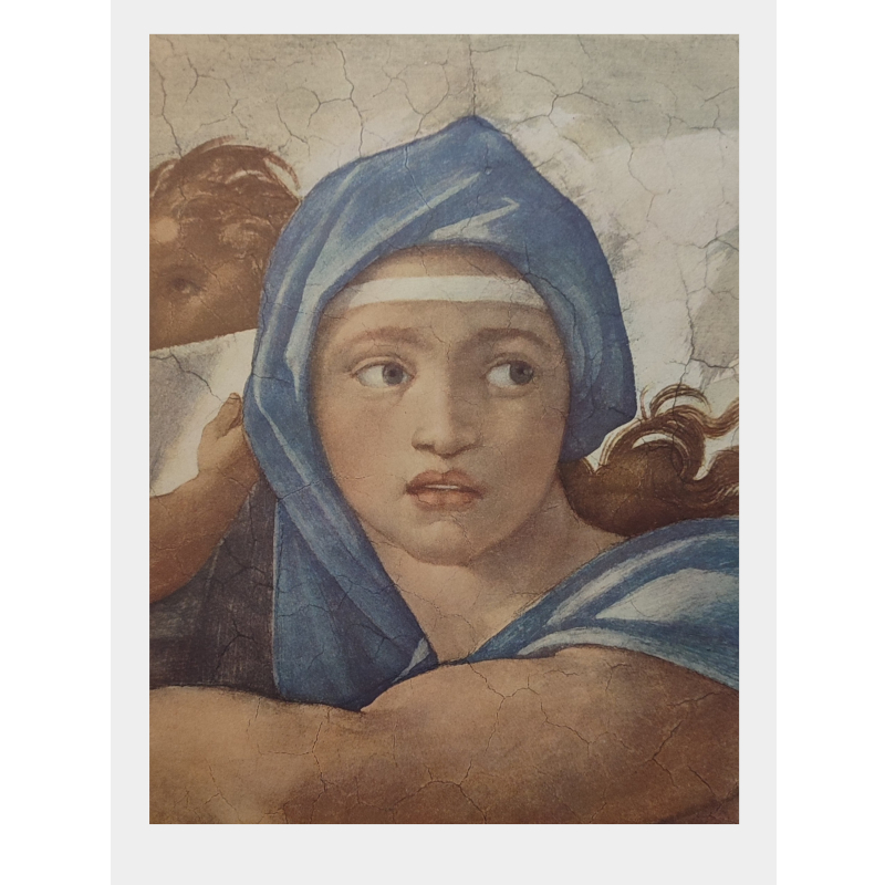 Stampa piccola (31x23cm) - Cappella Sistina dettaglio Sibilla Delphica