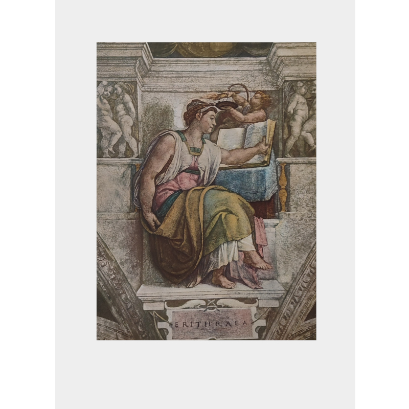 Stampa piccola (31x23cm) - Cappella Sistina dettaglio Sibilla Eritraea 