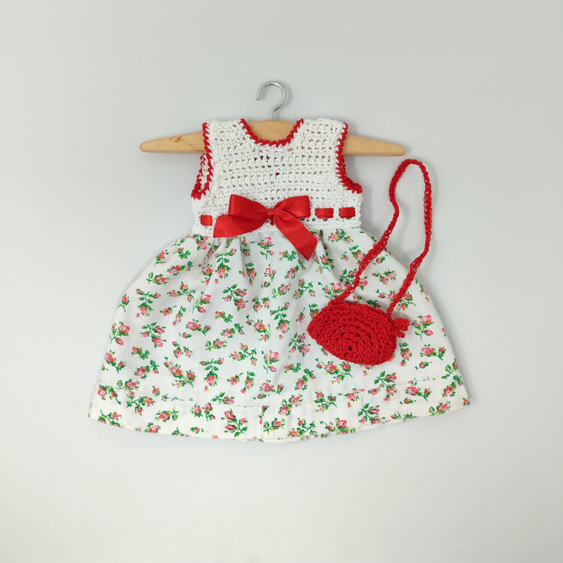 Vestito con borsetta rosso - per bambole