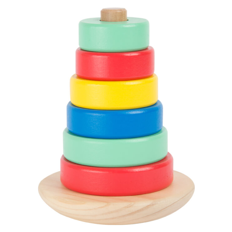 Torre impilabile colorata 6 cerchi - in legno