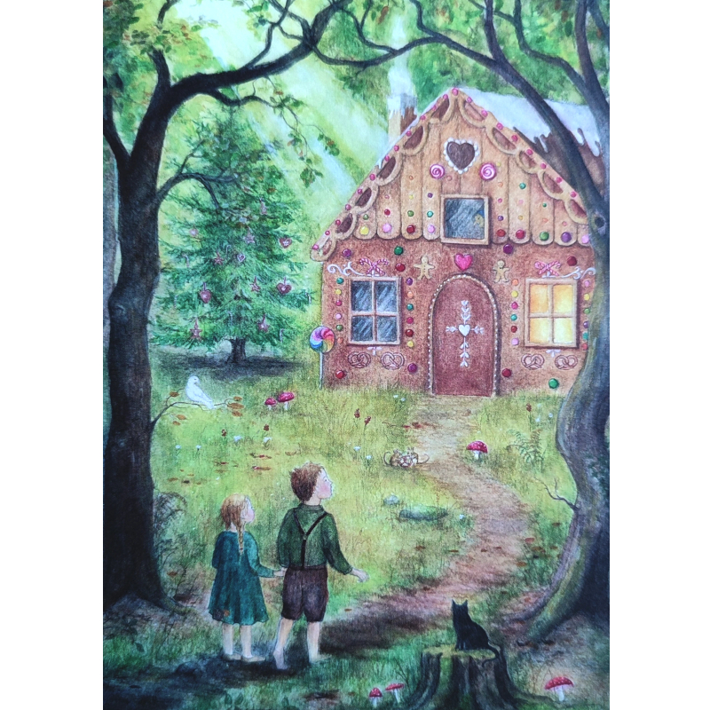 Cartolina: La fiaba di Hansel e Gretel 