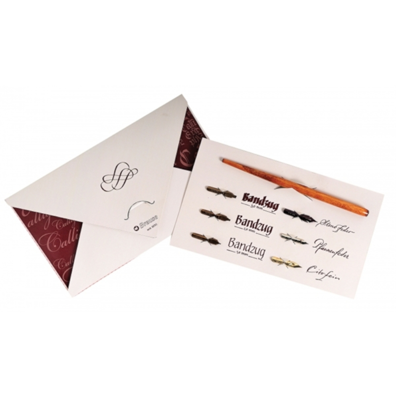 Penna calligrafica e 6 pennini 