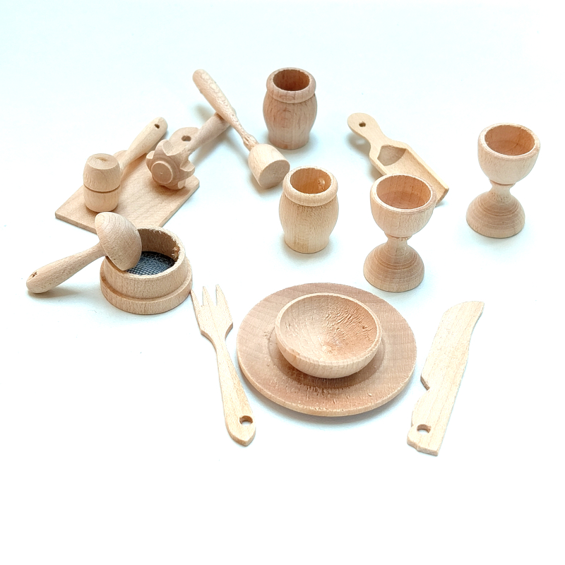 Mini kit da cucina in legno - per le bambole