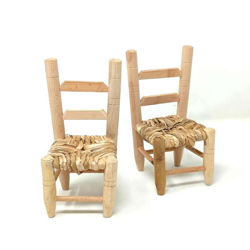 Seggiole per le bambole in legno - 4 pezzi